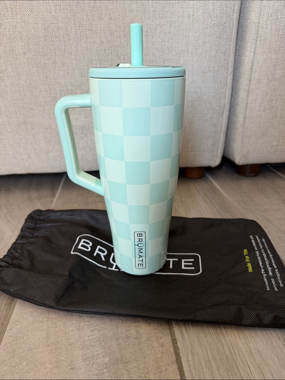 Brumate Era 40 oz seafoam checker